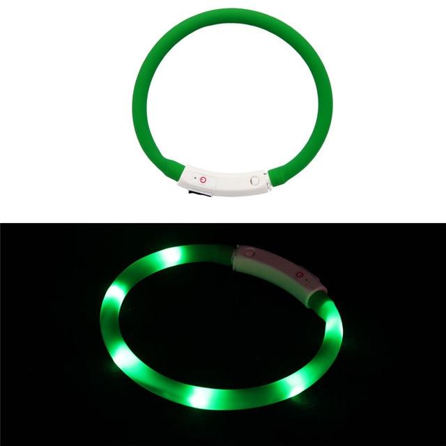 AliExpress PET Green / SM 14" LED Lighted Collars to Keep Pets SAFE at Night!  Rechargeable *
