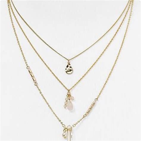 Bloomingdale's Fashion Necklace 'Christie' Gold-Tone Triple Layer Pendant Necklace By Aqua