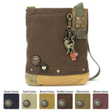 Chala Cross Body Bag Dark Brown Slim Cat Charm Patch Crossbody Bag by Chala