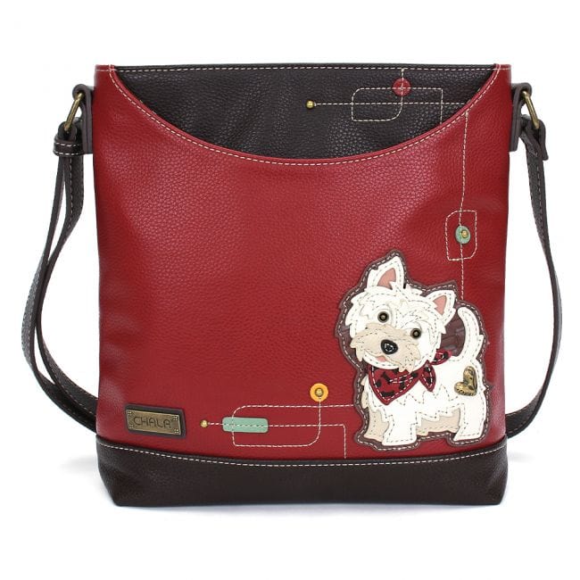 Chala Handbags Messenger Westie White Doggy Collection by Chala, Coin Purse/Keychain, Xbody, Tote *