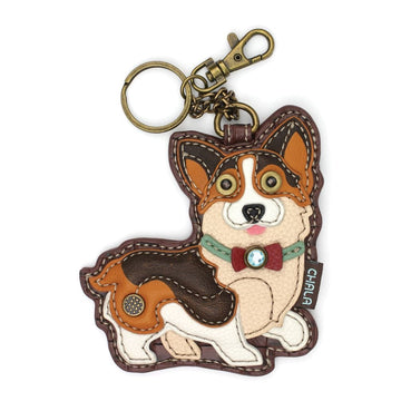 Chala Keychain corgi dark colored coin purse keychain Corgi Keychains Tri-color and Original