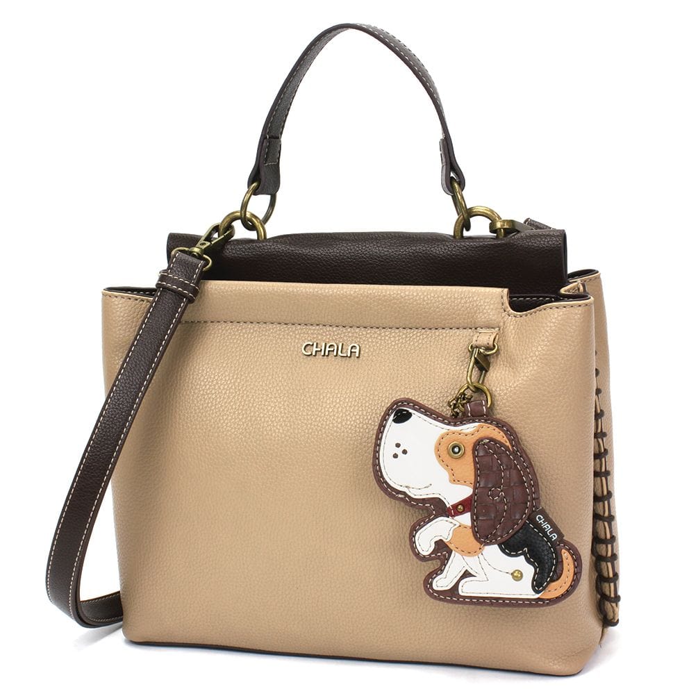 Chala Keychain Satchel-Taupe Beagle Mix Collection by Chala Vegan DOG GEN II