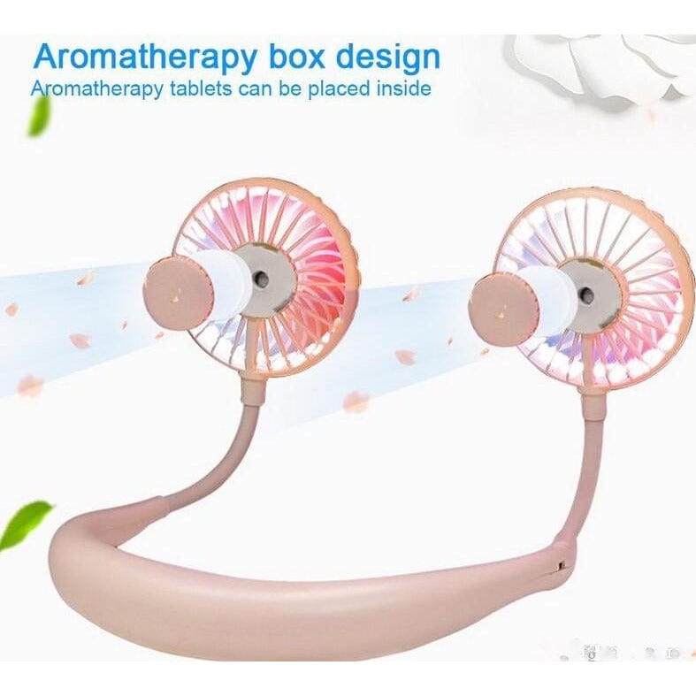 DH Gate Natural Personal Care Personal Cooling Fan Neck Fan With Illumination and Aromatherapy Capable