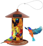 Faire-Ana Cases Bird Feeders Solar Light Bird Food Feeder for Garden Decoration
