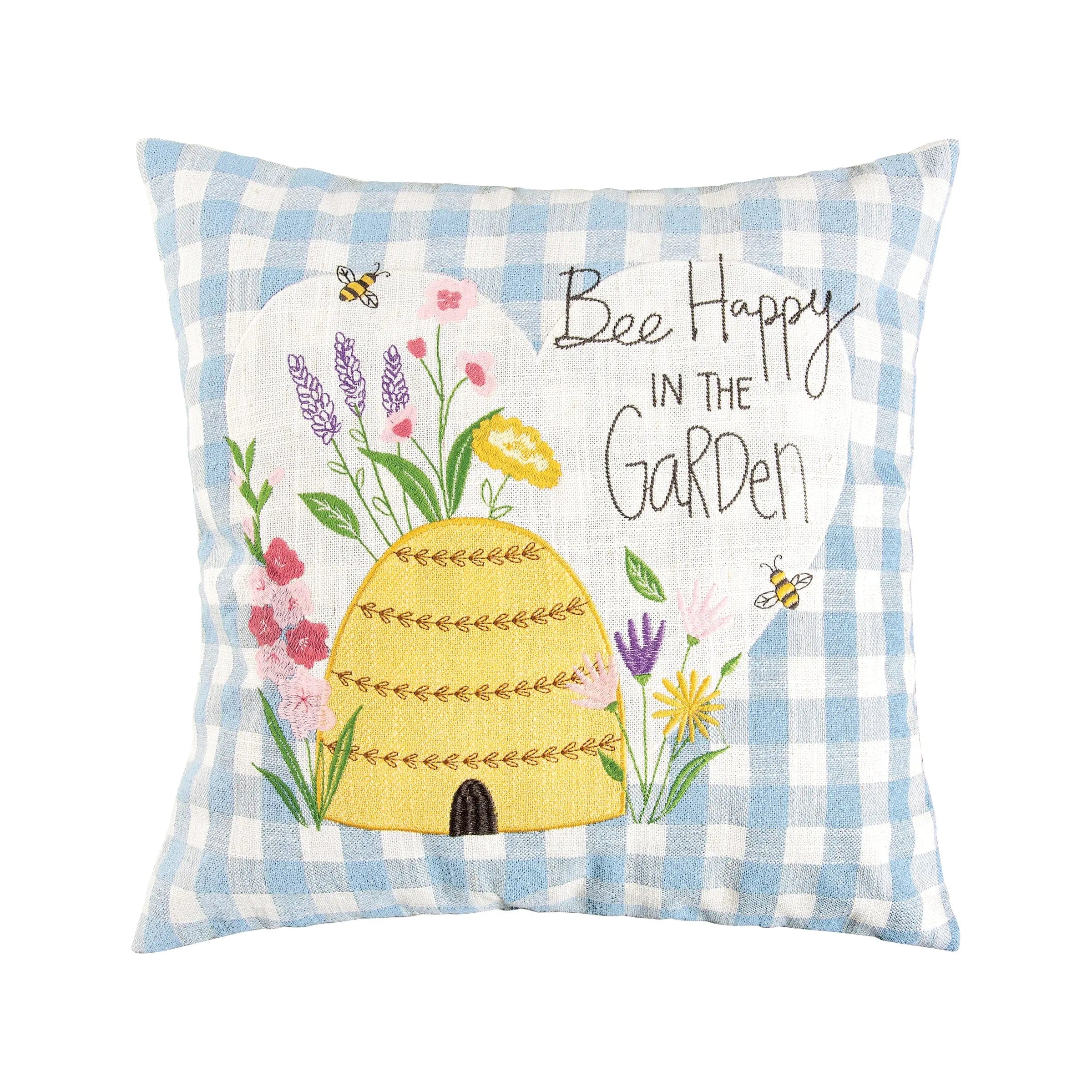 Faire-C&F Home Placemats Throw Pillow Bee Happy In Blue Spring Collection