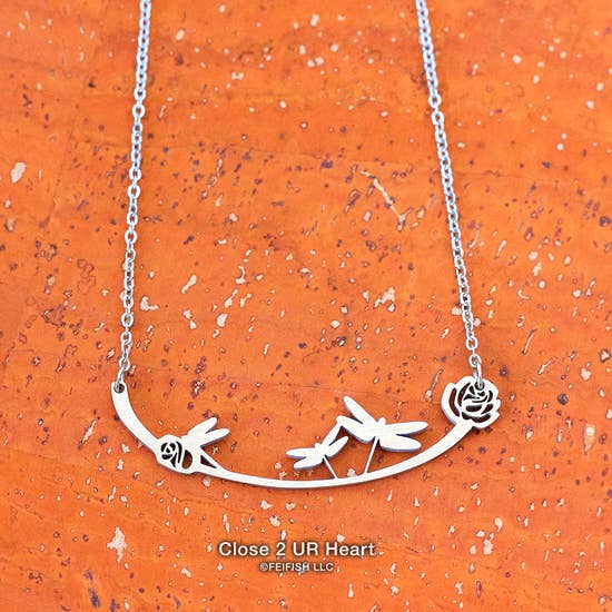 FAIRE - Close 2 UR Heart Fashion Jewelry Dragonfly Bee, Dragonfly, Butterfly Stainless Steel Bar Pendants MADE IN USA!*