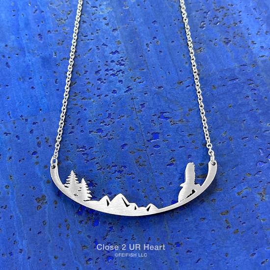 FAIRE - Close 2 UR Heart Fashion Jewelry Eagle Wild Bird Necklaces Stainless Steel Bar Pendant Made in the USA