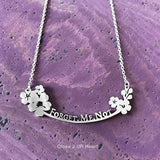 FAIRE - Close 2 UR Heart Fashion Jewelry Forget Me Nots Wild Bird Necklaces Stainless Steel Bar Pendant Made in the USA