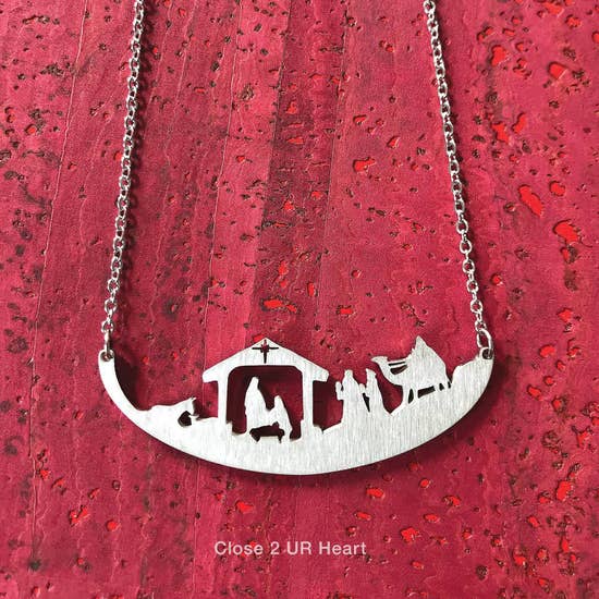 FAIRE - Close 2 UR Heart Fashion Jewelry Magi Christian Themed Necklaces-Stainless Steel Noah, Nativity Made in the USA