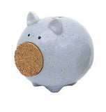 FAIRE - DEI Decor Blue Speckled Ceramic Piggy Bank-Cork Snout So cute!