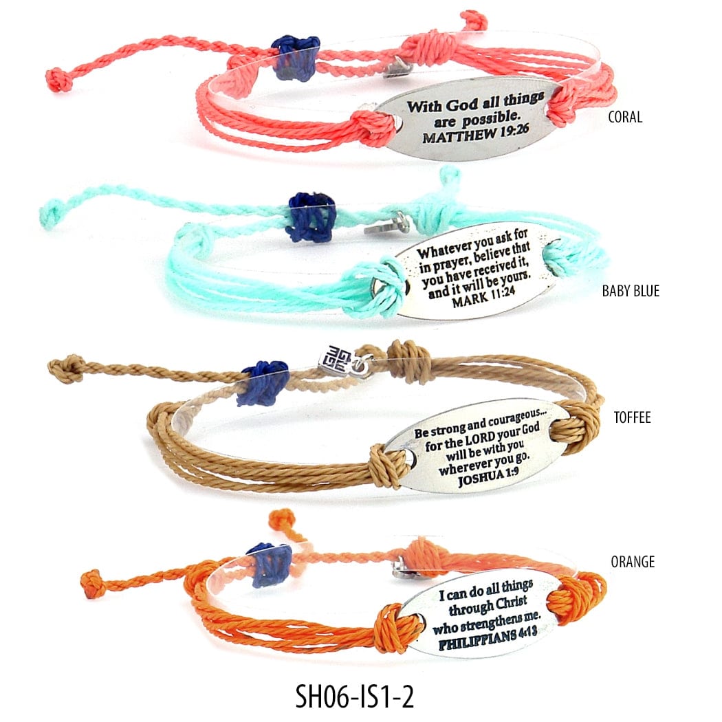 FAIRE - Good Works Fashion Bracelets Coral Masters Silver Strand Christian Inspirational Bracelets Rope
