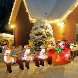 Faire: GOOSH INC Christmas Inflatable Santa Sleigh Santa Reindeer Sleigh 12 ft Christmas Inflatable Outdoor/Indoor Decoration with Built-in LED Lights