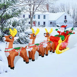Faire: GOOSH INC Christmas Inflatable Santa Sleigh Santa Reindeer Sleigh 12 ft Christmas Inflatable Outdoor/Indoor Decoration with Built-in LED Lights