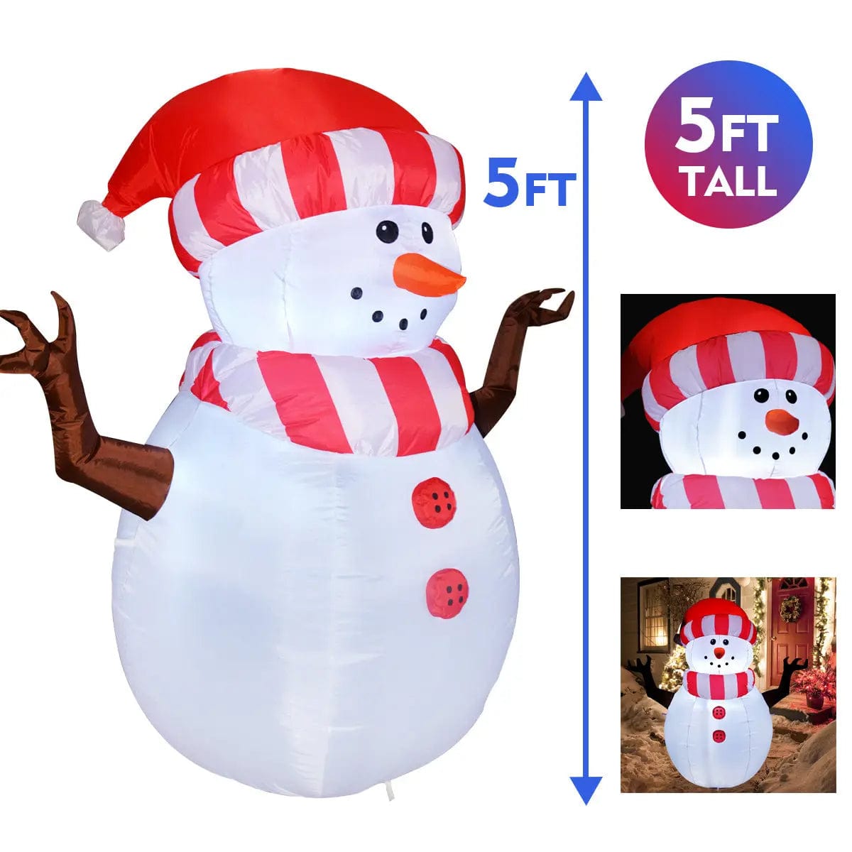 Faire: GOOSH INC Inflatable Yard Decoration Inflatable Snowman LED Outdoor Decorations with LED Lights