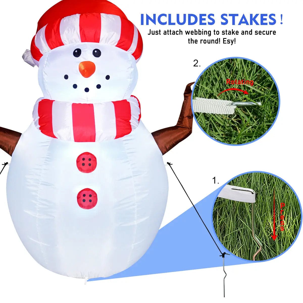 Faire: GOOSH INC Inflatable Yard Decoration Inflatable Snowman LED Outdoor Decorations with LED Lights