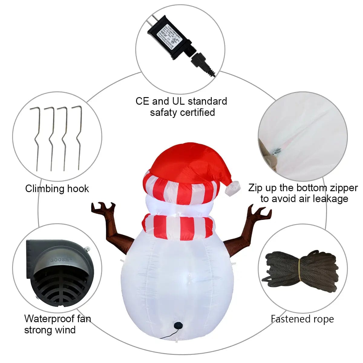 Faire: GOOSH INC Inflatable Yard Decoration Inflatable Snowman LED Outdoor Decorations with LED Lights