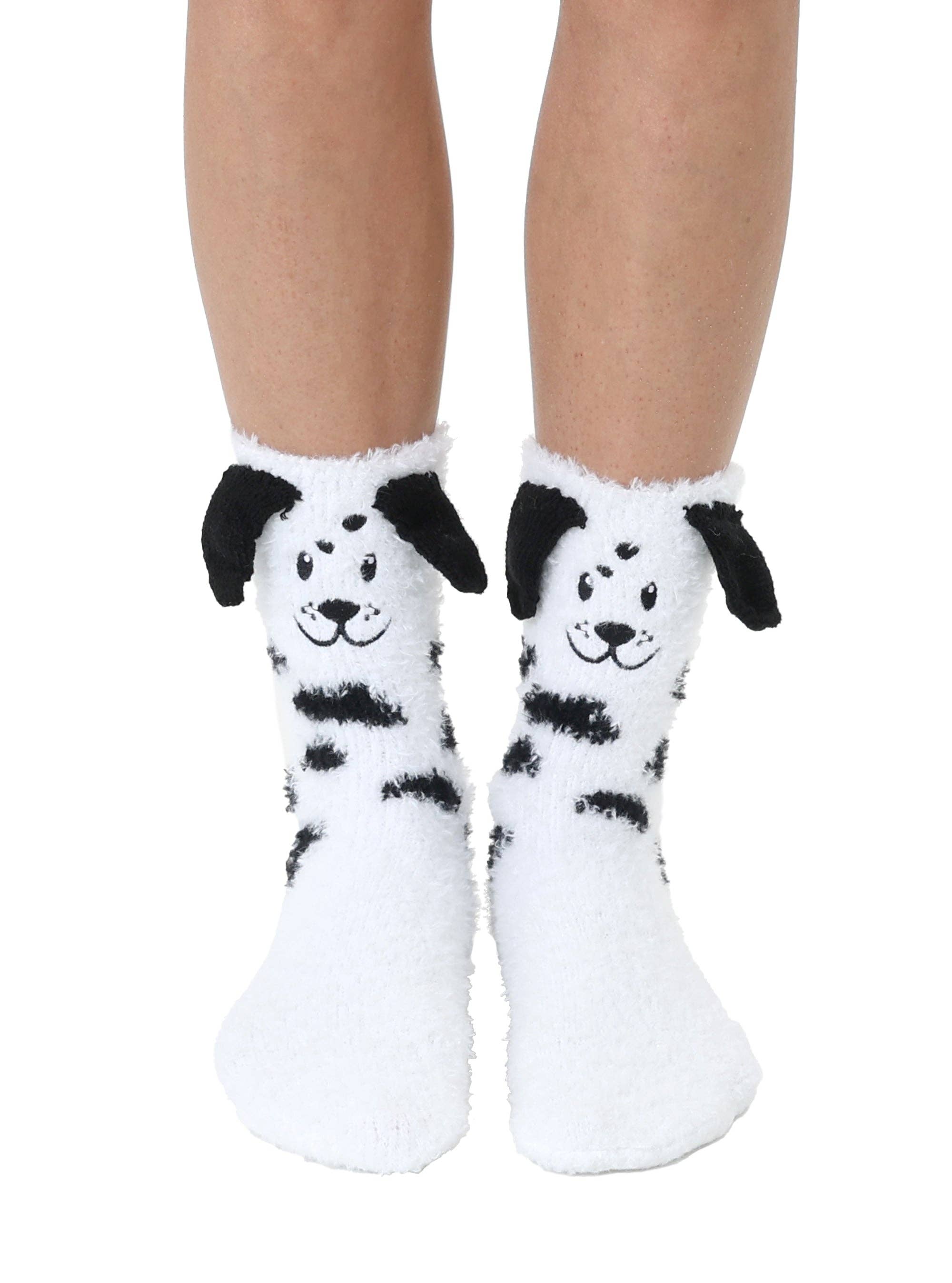 Faire Living Royal Fuzzy Socks Fuzzy Dalmatian Crew socks