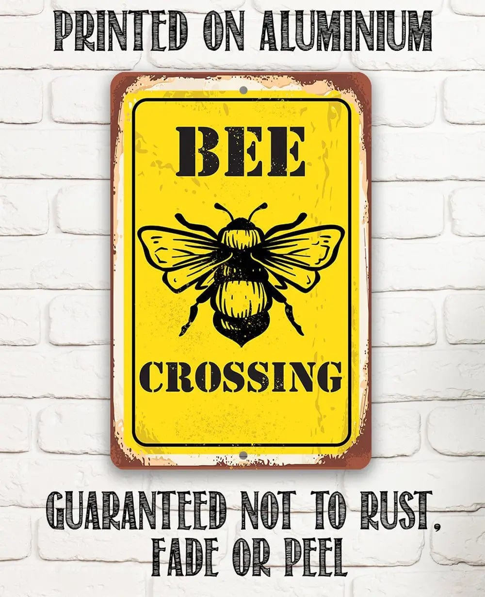 Faire-Lone Star Art Novelty Signs Bee Crossing - Metal Sign Handmade in the USA
