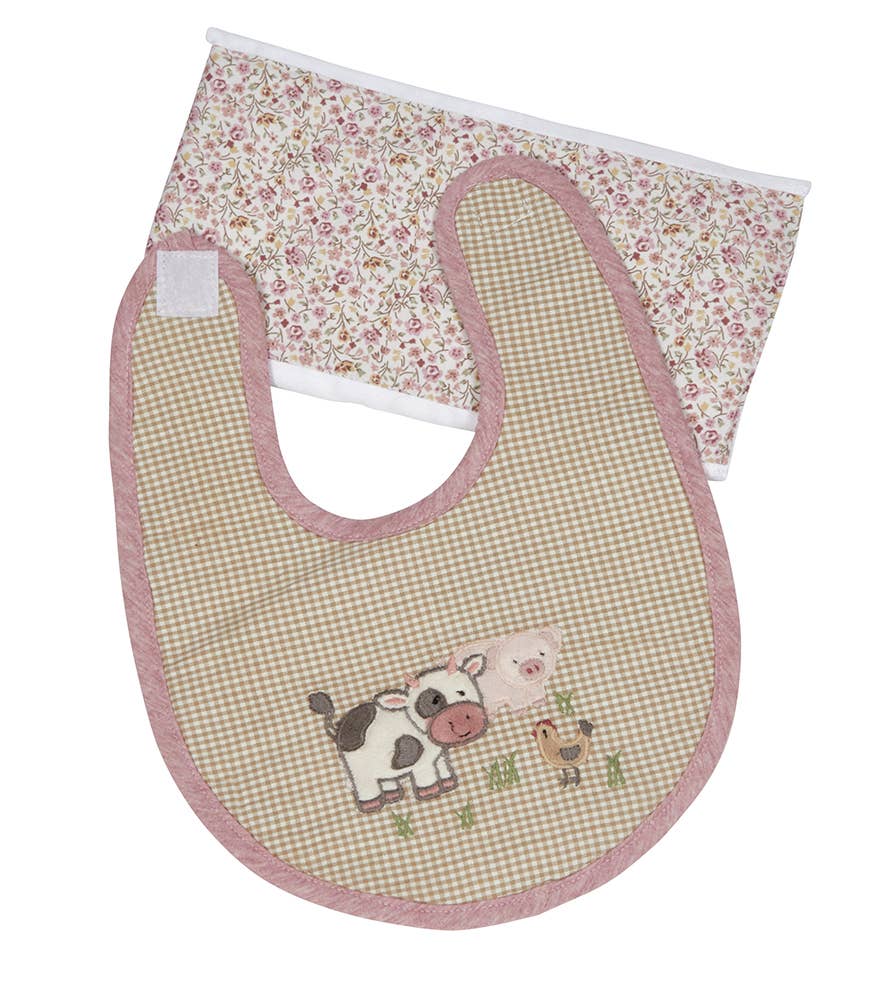 FAIRE - Maison Chic Baby Farm Friends Gift Boxed Bib & Burp Set by Maison Chic