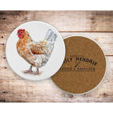 FAIRE - Meadowbrook Lane Kitchen Watercolor Farm Animals Ceramic Coaster Set-Pig, Cow, Hen, Goat