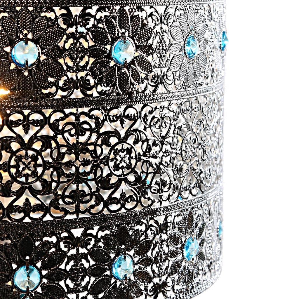faire-river of goods Lamp Maverick Silver and Turquoise Crystal Mosaic Base Table Lamp