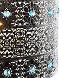faire-river of goods Lamp Maverick Silver and Turquoise Crystal Mosaic Base Table Lamp