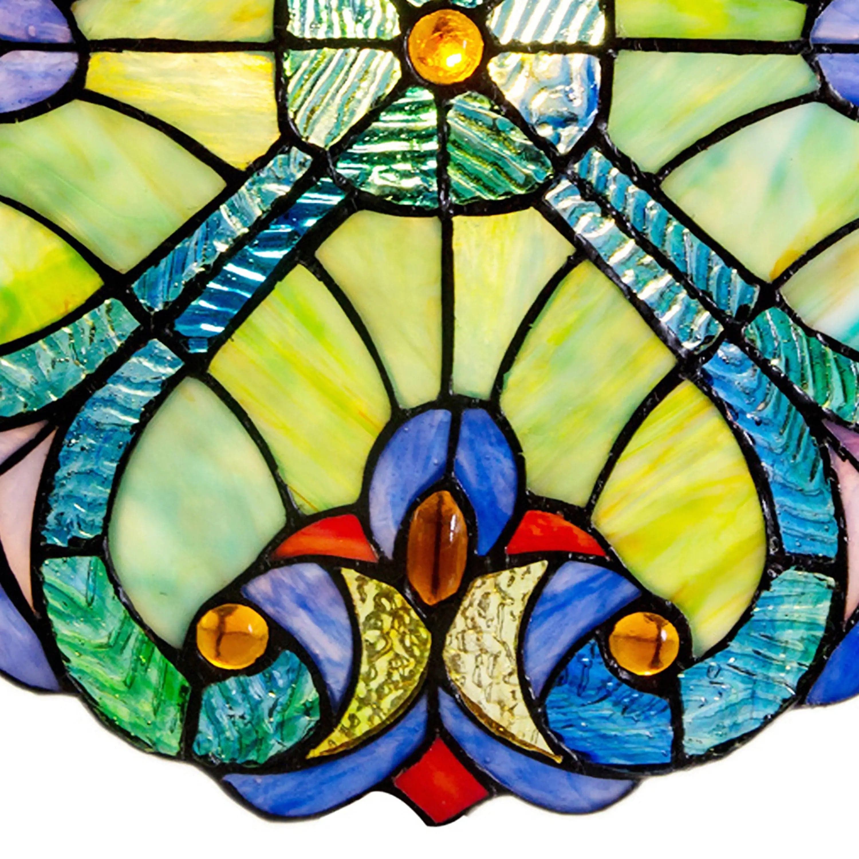 Faire: River of Goods Stained Glass Panels Blue Halston 12" Tiffany Style Stained Glass Hanging Window Panel