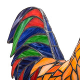faire-river of goods Stained Glass Panels Rooster Tiffany Style Colorful Chicken Stained Glass Lamp or Hanging Panel