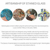 faire-river of goods Stained Glass Panels Rooster Tiffany Style Colorful Chicken Stained Glass Lamp or Hanging Panel