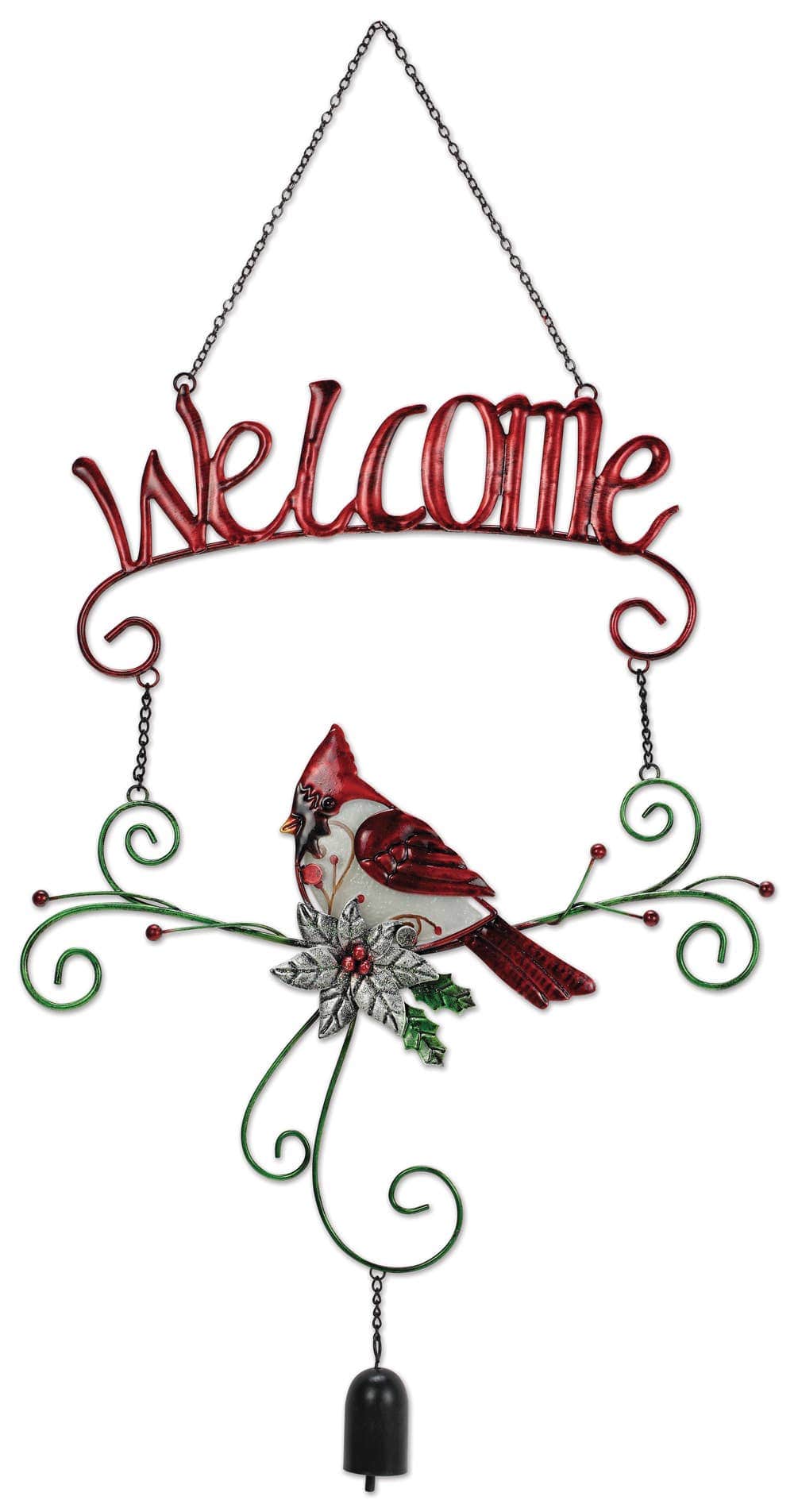 FAIRE - Sunset Vista Decor Cardinal Songbird Welcome Decor Entryway Greetings Metal Art