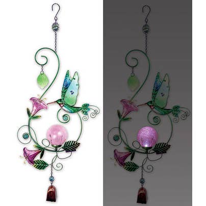FAIRE - Sunset Vista Decor Hummingbird Metal Art Hanging Solar Sculptures:  Hummingbird, Butterfly & Dragonfly