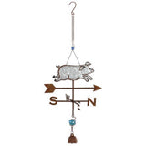 FAIRE - Sunset Vista Decor Weather Vane Farm Animal Metal Art Bouncy Decorations-Hen, Pig-Cow