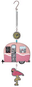 Faire: Sunset Vista Designs Ornament Flamingo and Vintage Camper Bouncy Hanging Ornament