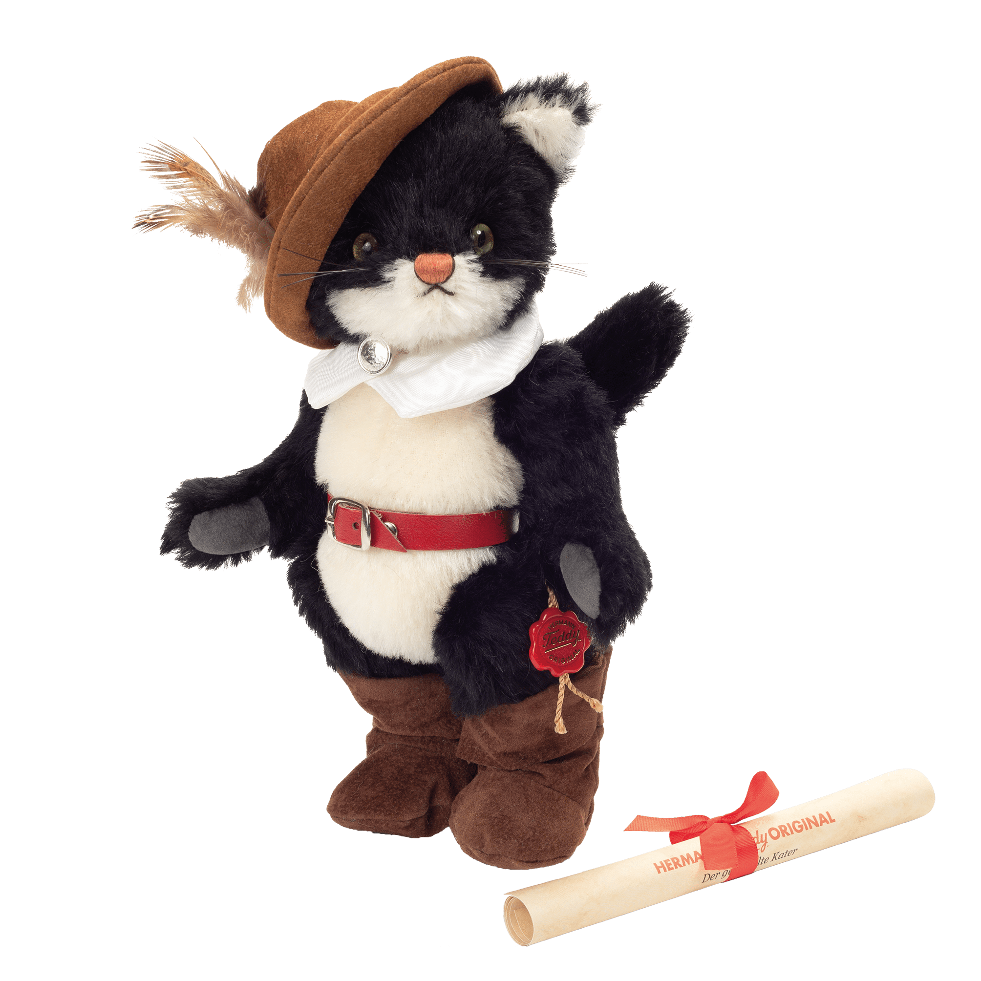Faire-Teddy Hermann collectible plush Puss in Boots 25 cm - Limited Collector's Item by Teddy Hermann