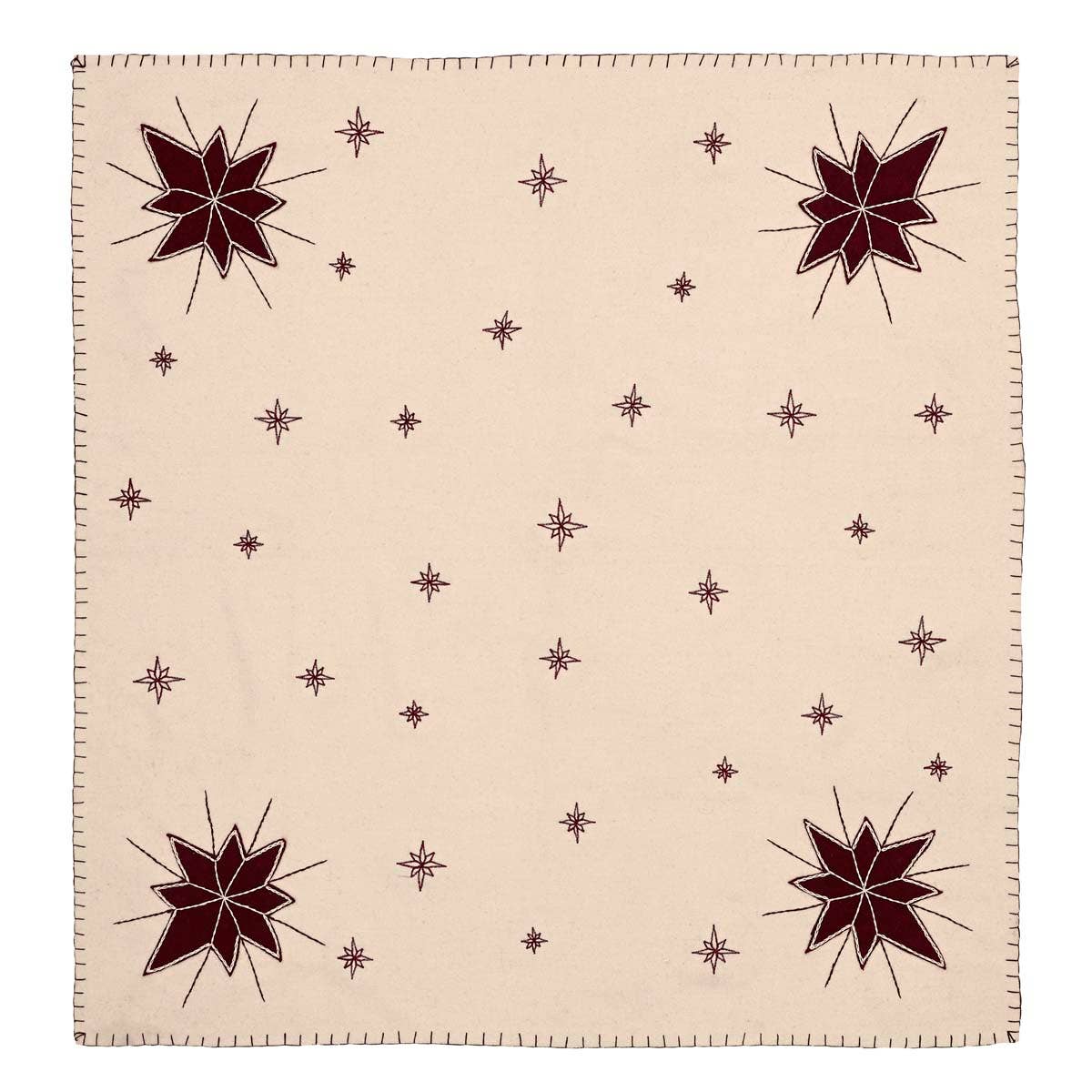 FAIRE - VHC Brands CHRISTMAS North Star Table Topper 40" x 40" Christmas Embroidered