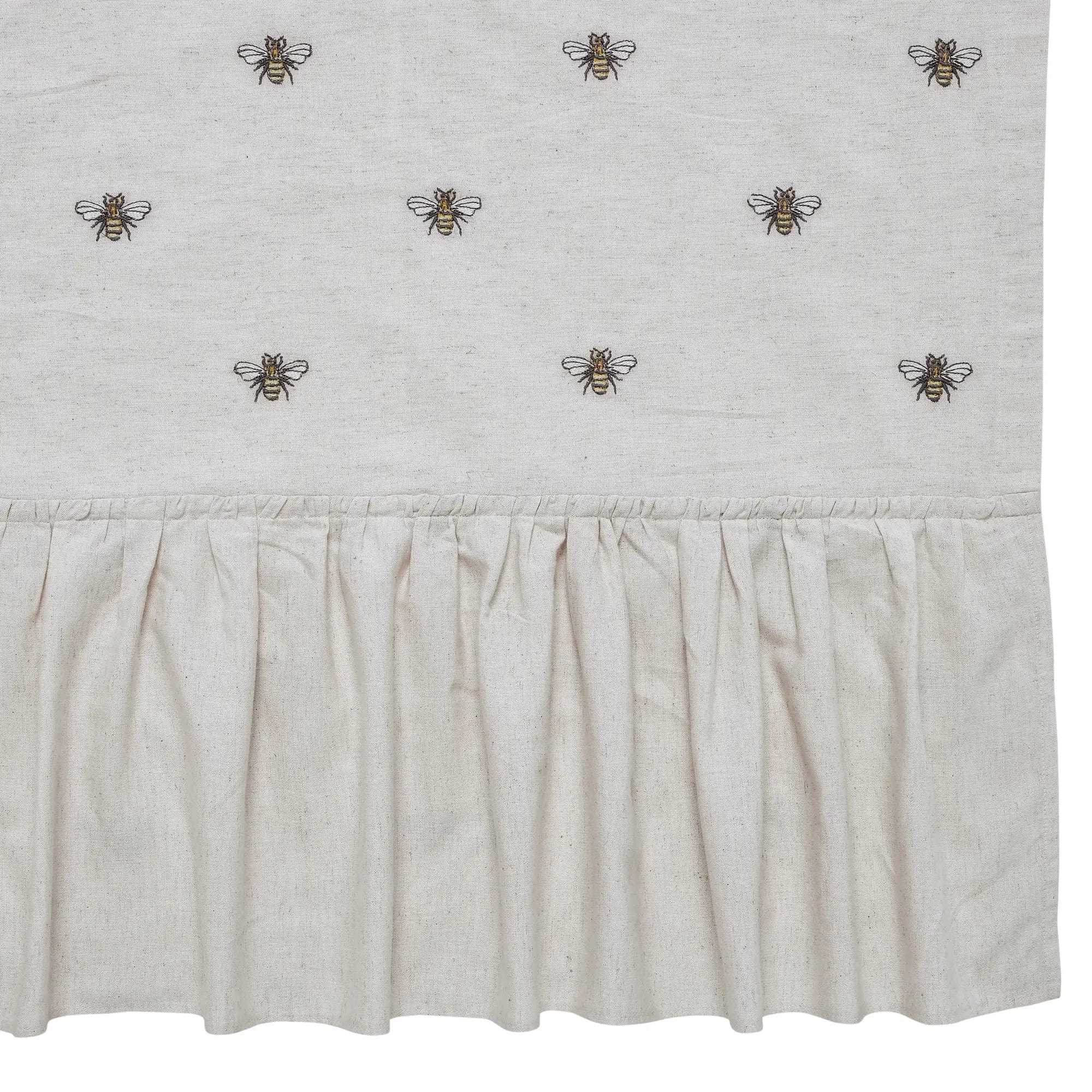 FAIRE - VHC Brands Shower Curtains Honey Bee Shower Curtain Embroidered
