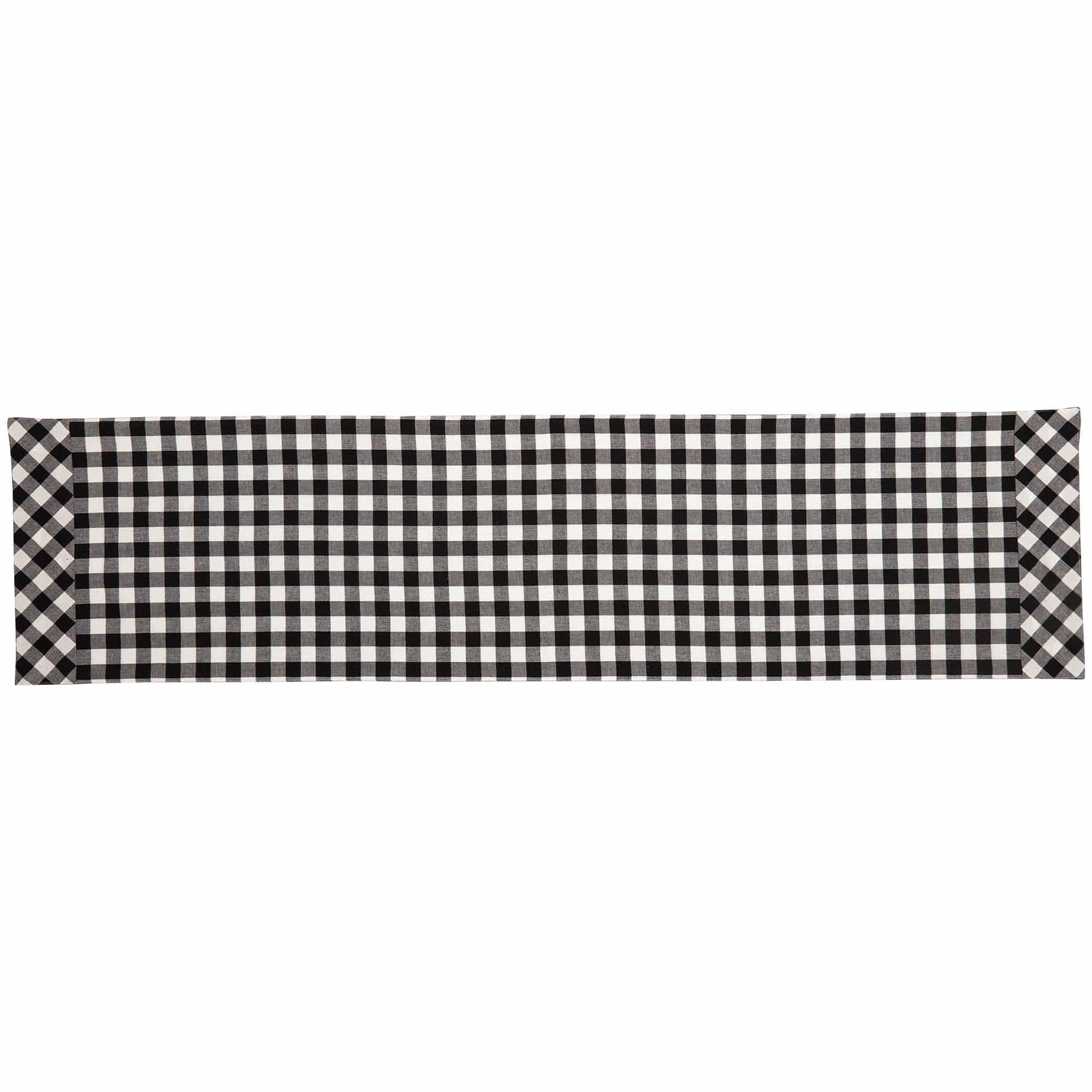 FAIRE - VHC Brands Table Runners 13" X 54" Vintage Check Black and White Table Runners and Placemats