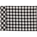 FAIRE - VHC Brands Table Runners Placemats Set of 4 Vintage Check Black and White Table Runners and Placemats