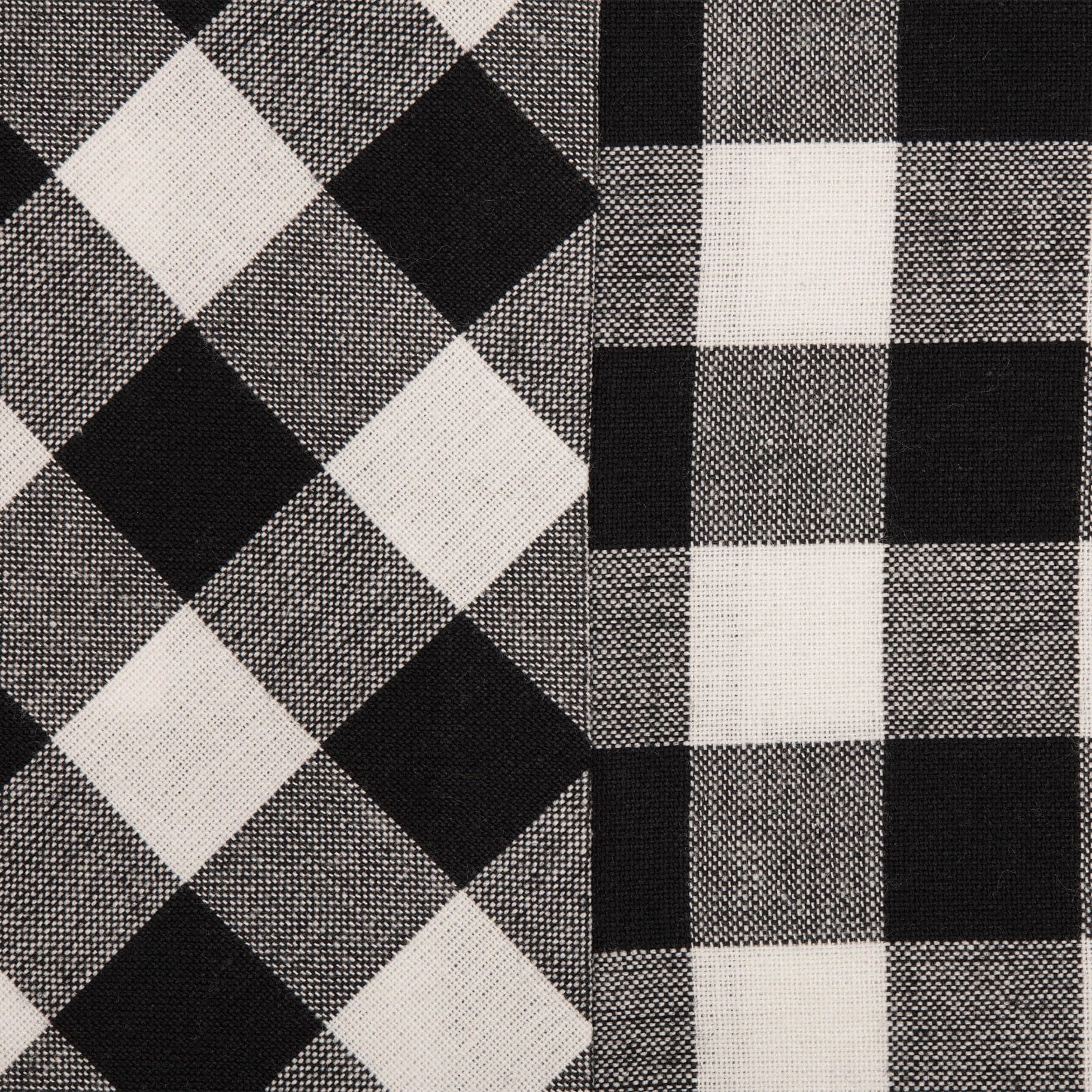 FAIRE - VHC Brands Table Runners Vintage Check Black and White Table Runners and Placemats