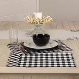FAIRE - VHC Brands Table Runners Vintage Check Black and White Table Runners and Placemats