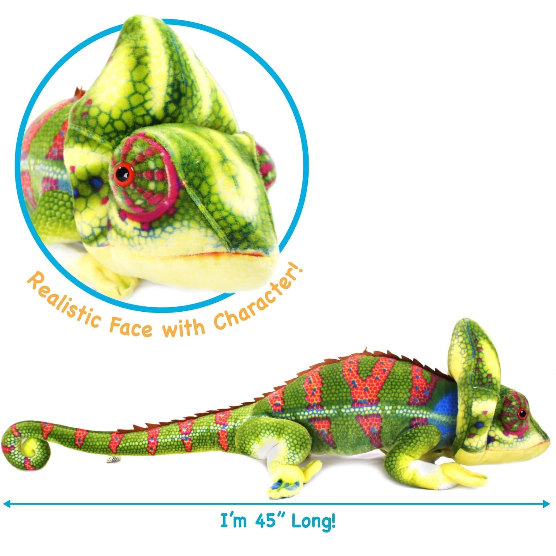 FAIRE: VIAHART Toy Co. Stuffed Animals Big Plush Chameleon | 46 Inch Stuffed Animal Plush
