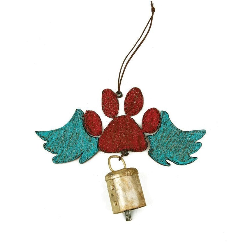 FAIRE - Whimsies Chime Pink Paw-Wing Horse, Dog & Paw-Wings Bell Metal Ornaments Western Handmade *
