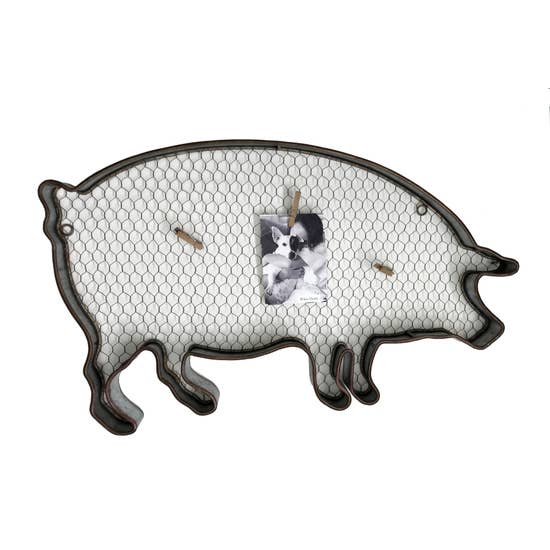 FAIRE - Wilco Home memo holder Pig Pig Chicken Wire Wall Memo Holder Animals-So Cute! *