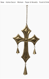 FAIRE - Wilco Home Sculptures & Statues St. Edward Metal Cross Hanging Chapel Bells Wind Chime