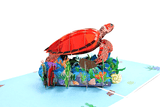 Faire-Wonder Paper Art 3d card Sea Turtle Pop Up 3D Greeting Card