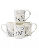 Noel Noir Mug Set, 4 Pieces Fitz & Floyd, Dishwasher and Microwave Safe Ceramic Earthenware Generic