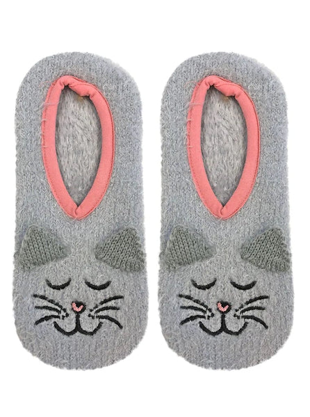 Fuzzy Frenchie Slipper Socks Fuzzy Footie Socks with Grips