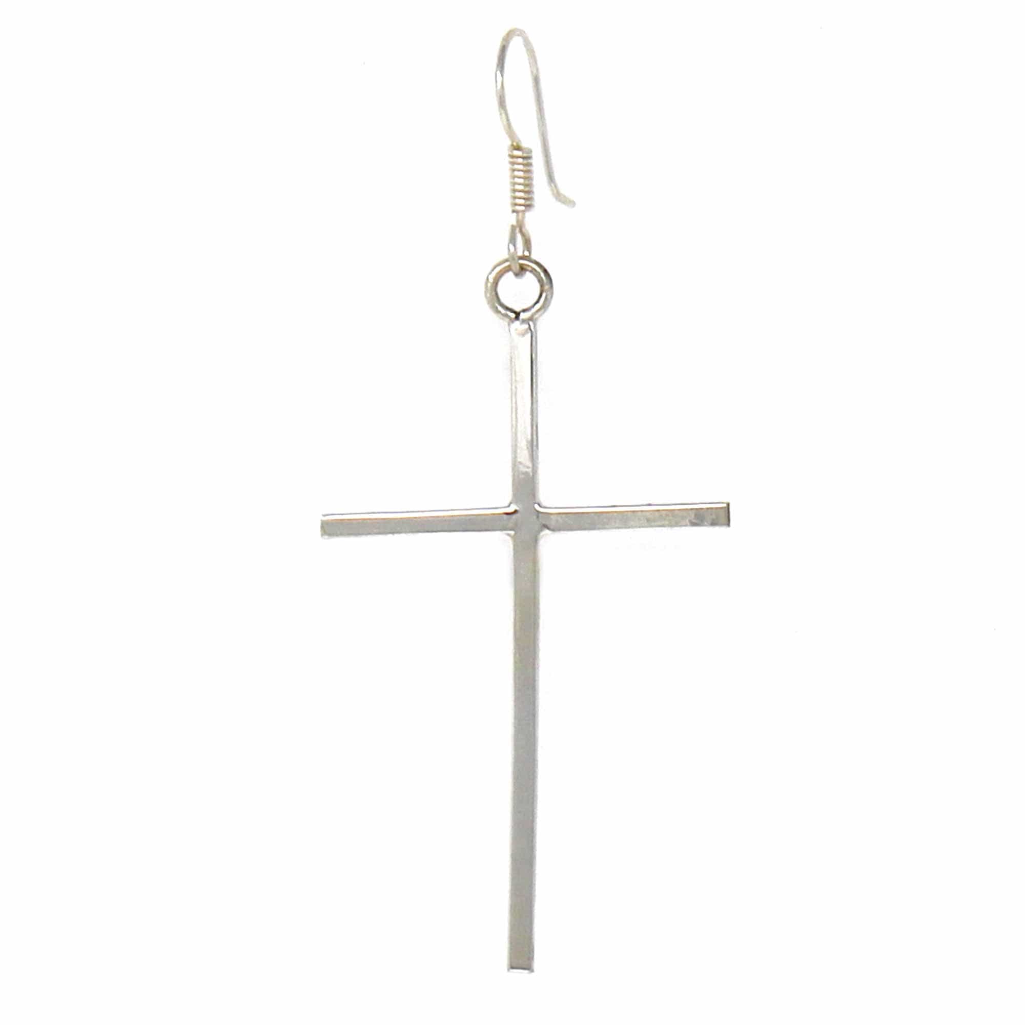 GCDS-UPA Jewelry Sterling Silver Cross Drop Earrings Handmade in Mexico