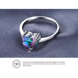Jewel Palace Jewelry SET-Fine Fashion 925 Silver Ring Mystic Topaz Heart Necklace and Ring, Blaze of Brilliant Colors!