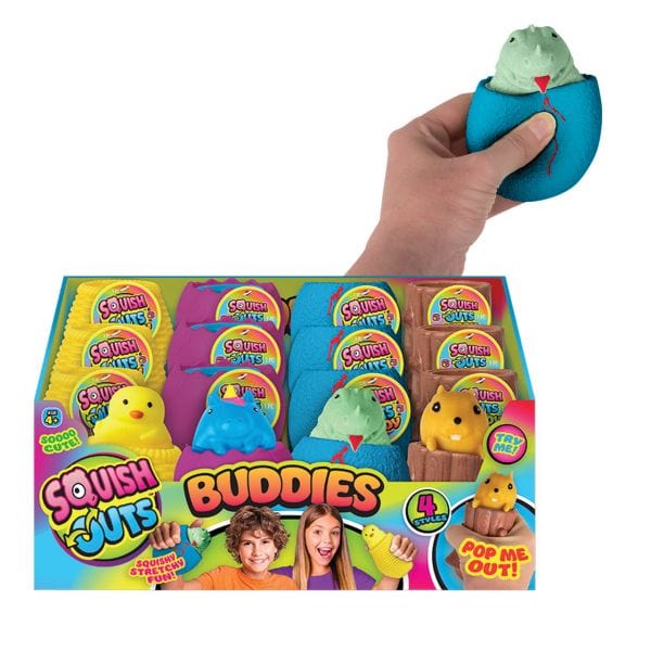 Kellis Gifts Activity Toys Box of 24 Critter Squish Outs Buddies-Chick, Squirrel, Dragon, Unicorn